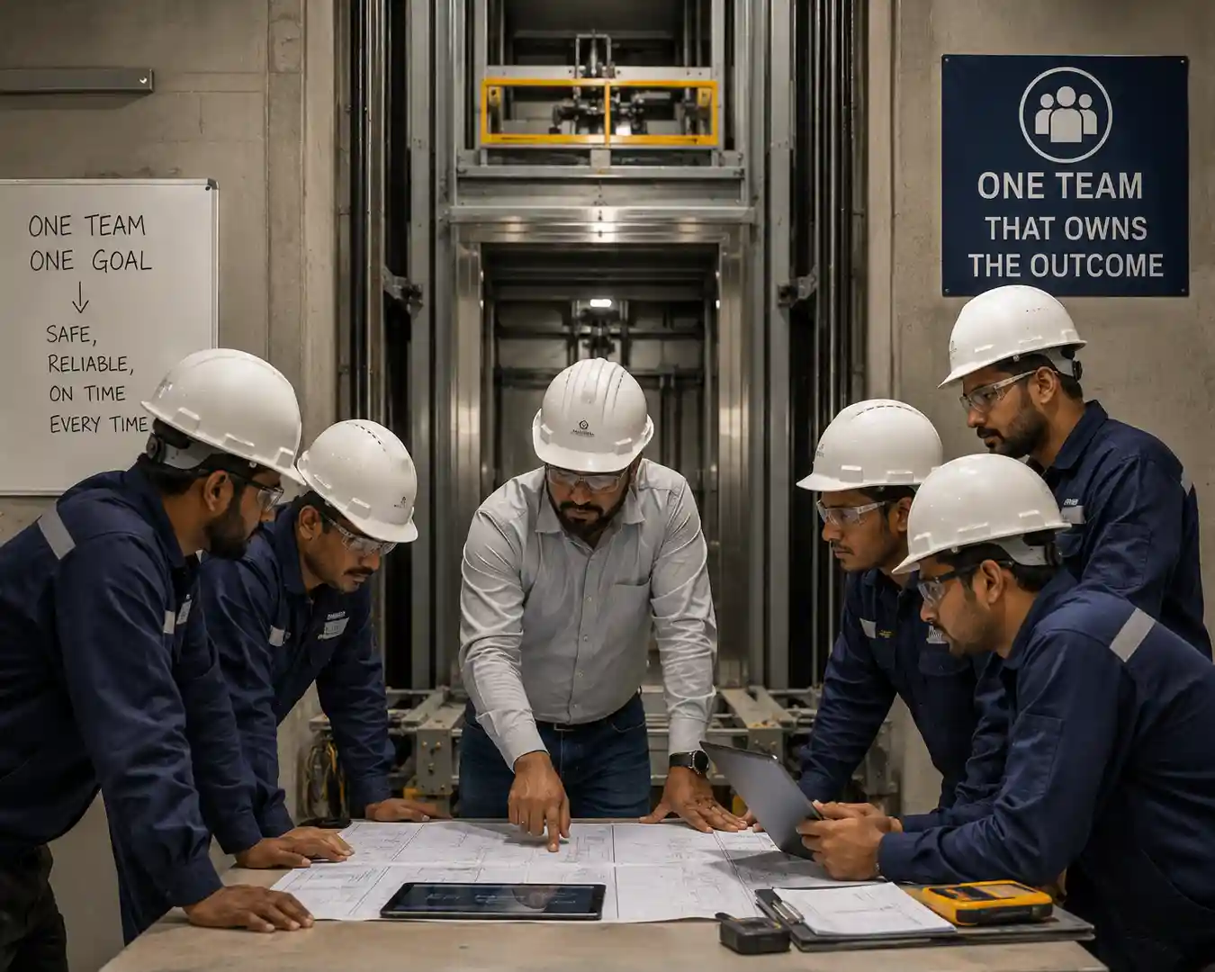 S&G Elevator Service certified engineer at work